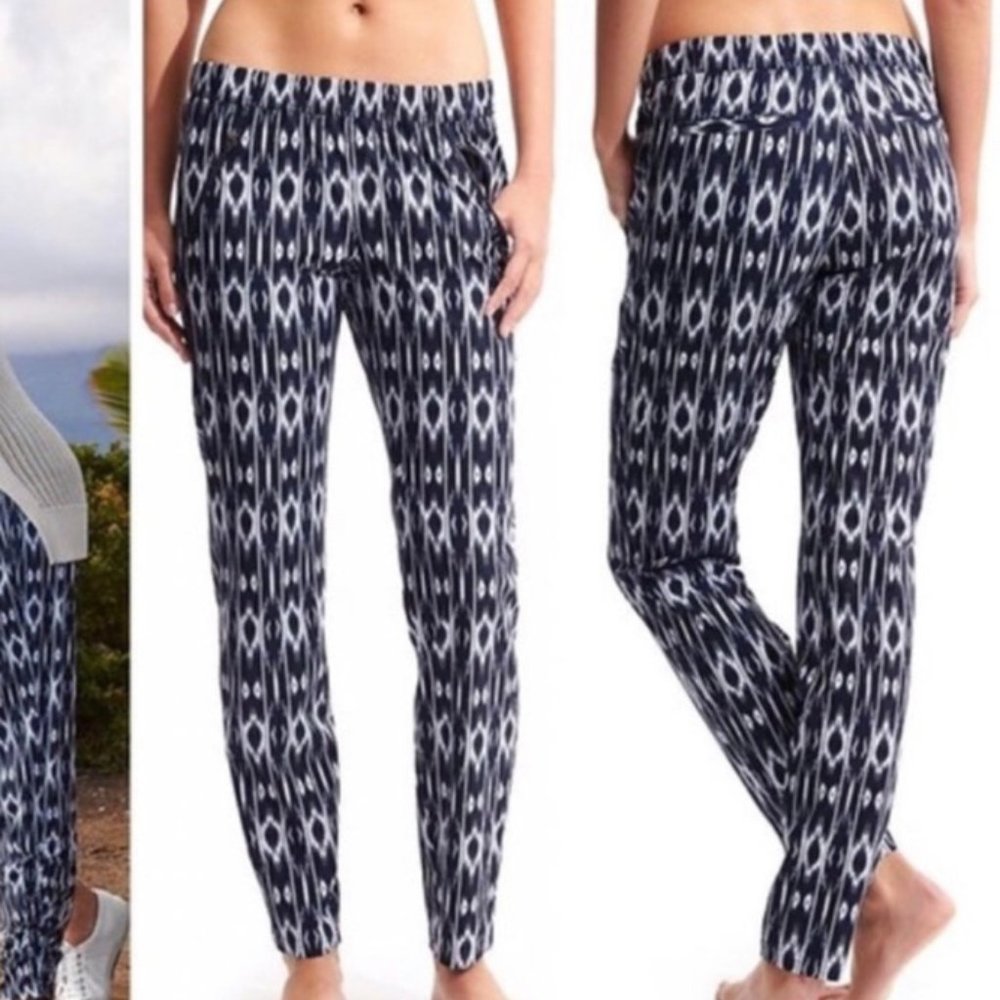 Athleta Black and White Patterned Track Pants